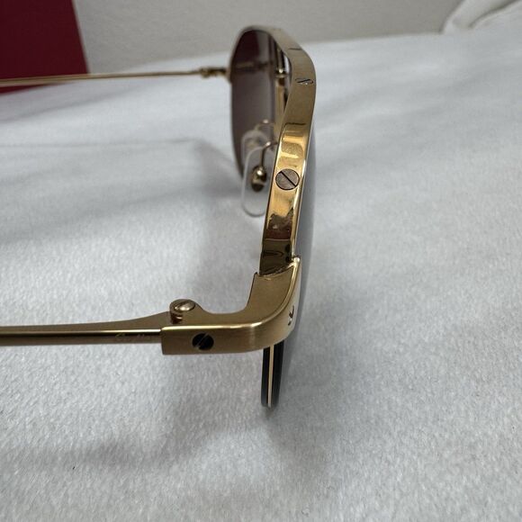 Cartier Santos De Cartier 24k Gold Aviator Sunglasses main image 6